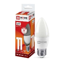 Лампа светодиодная LED-СВЕЧА-VC 11Вт 230В E27 6500К 990лм IN HOME 4690612024868 Лампа светодиодная LED-СВЕЧА-VC 11Вт 230В E27 6500К 990лм IN HOME 4690612024868