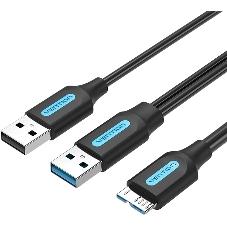 Кабель Vention USB 3.0 AM/micro B, USB 2.0 AM - 0.5м Кабель Vention USB 3.0 AM/micro B, USB 2.0 AM - 0.5м