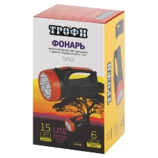 Фонарь ТРОФИ TSP10 акку 4v1.5ah 15хLED 2 режима карт