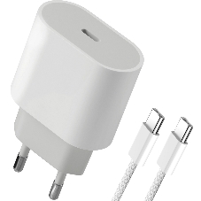 Сетевое зарядное устройство Defender UPA-121 20W, USB C,кабель Type-C,белый