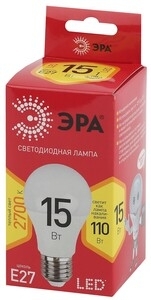 Лампа светодиодная ЭРА LED A60-15W-827-E27 R (диод, груша, 15Вт, тепл, E27)
