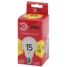 Лампа светодиодная ЭРА LED A60-15W-827-E27 R (диод, груша, 15Вт, тепл, E27)