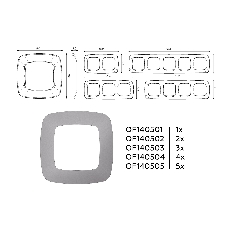 Рамка OMEGA Ecta (Сталь матовый) 4-ая OF140504