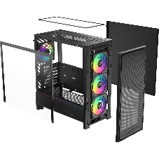 Корпус Ocypus Delta C70 BK ARGB, Midi-Tower, чёрный, 4 x 120 мм
