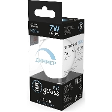 Лампа светодиодная Gauss Led Globe-dim E27 7Вт 4100К диммируемая