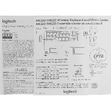 Комплект клавиатура+мышь Logitech MK220 беспроводной, USB, 1000 DPI, чёрный