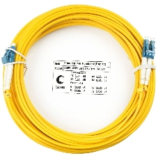 Патч-корд оптический Cabeus Tight Buffer, Duplex LC/LC, OS2 9/125, LSZH, 10м, d= 3мм, синий хвостовик, желтый