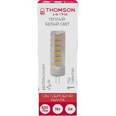Лампа светодиодная Thomson TH-B4232 7Вт цок.: G4 капсул. 220B 3000K св. свеч. бел. теп. (упак.: 1 шт)