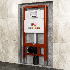 Инсталляция BAU PRO для подвесного унитаза, клавиша смыва BAU Dream для инсталляции, черный матовый