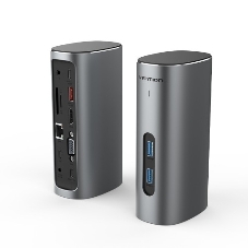 Док-станция Vention TPJH0-EU, USB Type-C, HDMI/VGA/USB/RJ45/SD/3.5мм/PD/DC, USB Type-C