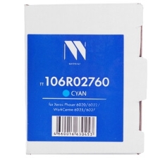 Картридж лазерный NVPrint совместимый Xerox 106R02760 Cyan для Phaser 6020/6022/WorkCentre 6025/6027 (1000k)