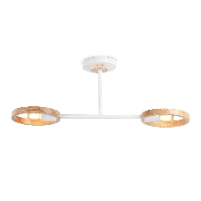 Светильник Ambrella light TR8243/2 WH/LWD белый/светлое дерево E27/2 max 40W 590*165*220