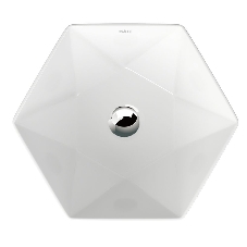 Раковина накладная со смесителем и выпуском (на столешницу BAU Crystal 40х40, белая + смеситель Hotel Still, нер. сталь, выпуск клик-клак хром)
