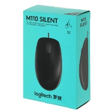 Мышь проводная Logitech M110 Silent черный, 1000 dpi, USB, кнопки - 3