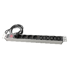 Блок розеток Rem-10 с выкл., 4 Sсhuko, 6 IEC 60320 C13, 10 A, алюм., 19