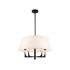 Люстра Ambrella light LH75150/5 BK/FR черный/белый матовый E14*5 max 40W D580*590