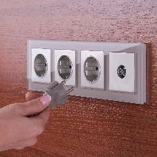 ТВ-розетка проходная (серебряный)