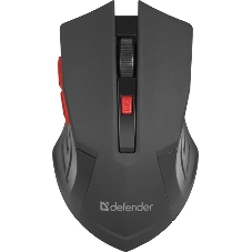 Мышь беспроводная Defender Accura MM-275 красный, 1600 dpi, радиоканал, USB, кнопки - 6