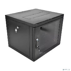 Шкаф телекоммуникационный настенный разборный ЦМО 9U (600 x 650) съемные стенки, дверь стекло, черный (ШРН-М-9.650-9005)