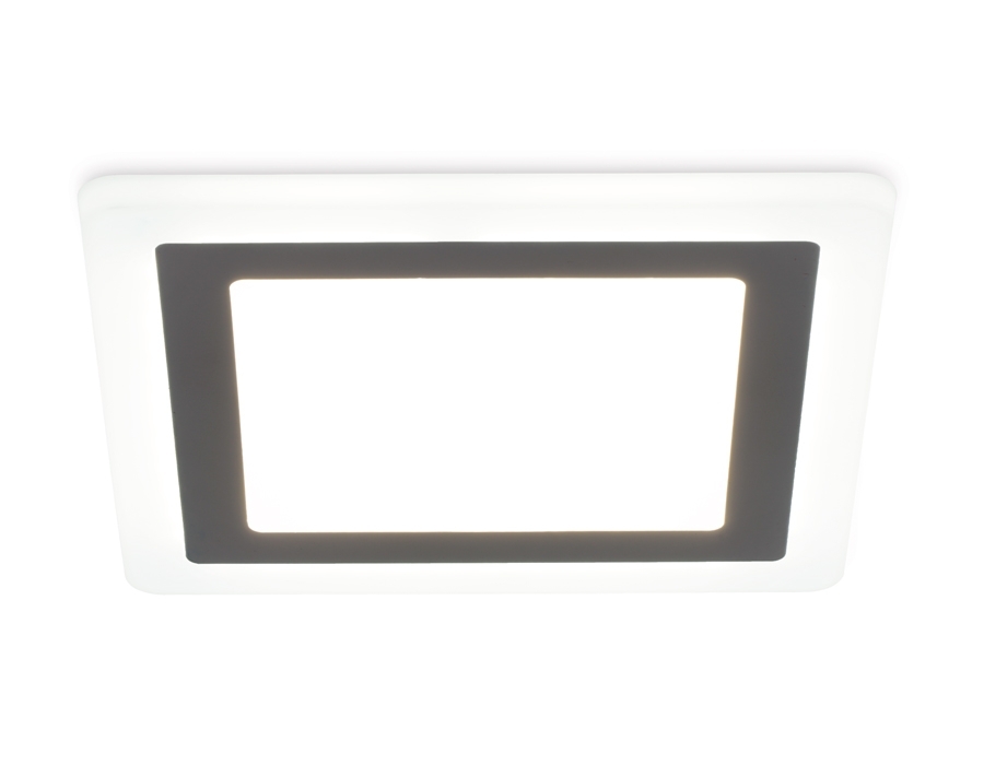 Встраиваемый cветодиодный светильник с подсветкой Ambrella light DCR396 18W+6W 4200K+4200K 220-240V 245*245*20 (A210*210)