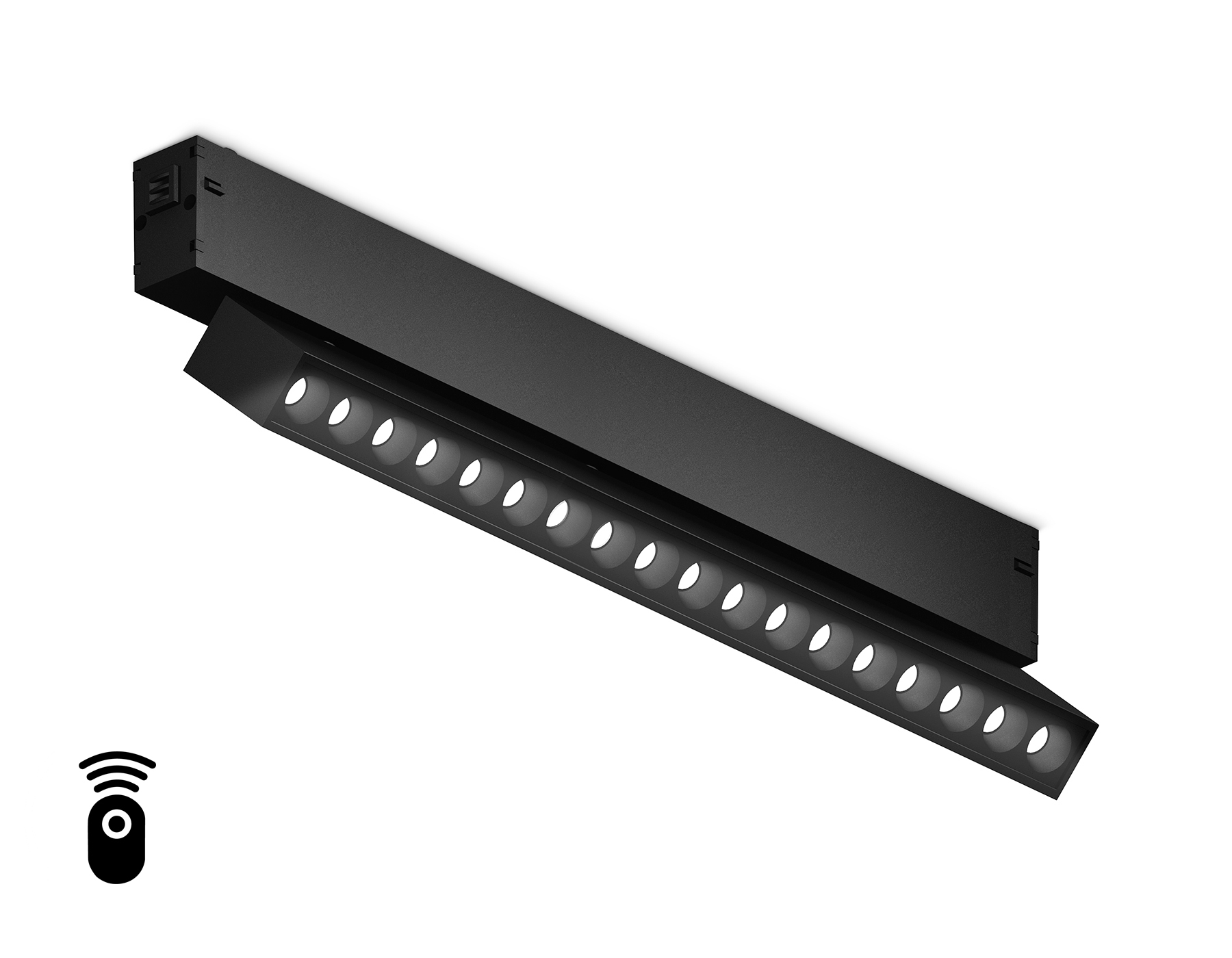 Управляемый светодиодный светильник для шинопровода Magnetic Ambrella light GL1352 BK черный IP20 18W 3000K-6400K 220V 24° 342*25*112 (Без ПДУ)