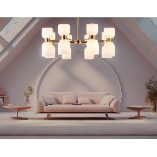 Люстра Ambrella light LH56095/16 BS/FR латунь/белый матовый E14*16 max 40W D860*510