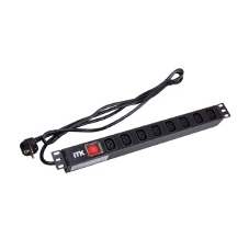 Блок ITK PH12-8C131 PDU 8 розеток C13 с LED выкл,1U, шнур 2м вилка нем.ст
