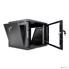 Шкаф телекоммуникационный настенный разборный ЦМО 9U (600 x 650) съемные стенки, дверь стекло, черный (ШРН-М-9.650-9005)