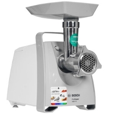 Мясорубка электрическая Bosch MFW 66020 белый/серый, 1800 Вт, 3.0 кг/мин, реверс, защита от перегрузки, насадки - 5