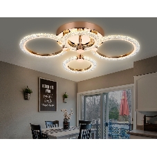Потолочный светодиодный светильник FA416/2+2 GD золото 60W 640*460*120 (ПДУ РАДИО 2.4G)