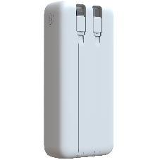Портативный аккумулятор TOLT Lit KP226 White, 20000mAh, 22,5W, fast charging and PD, white, CCC/ Powerbank TOLT Lit KP226 White, 20000mAh, 22,5W, fast charging and PD, white, CCC