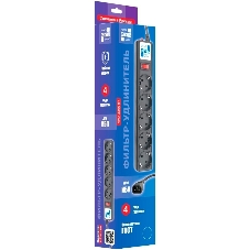 Сетевой фильтр, PC 1,9 м, 5 р, черный 10А, UPS(C14), SPG5-В2
