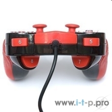 Геймпад Dialog Action GP-A15, черно-красный, вибрация, 12 кнопок, USB