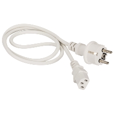 Шнур питания Lanmaster C13-Schuko прямая, 3х0.75, 220В, 10А, белый, 5 метров
