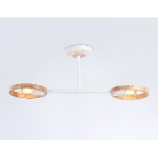 Светильник Ambrella light TR8243/2 WH/LWD белый/светлое дерево E27/2 max 40W 590*165*220