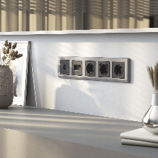 Накладка для розетки USB (графит матовый)