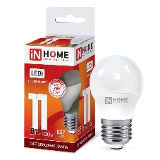 Лампа светодиодная LED-ШАР-VC 11Вт 230В E27 6500К 990лм IN HOME 4690612024943 Лампа светодиодная LED-ШАР-VC 11Вт 230В E27 6500К 990лм IN HOME 4690612024943