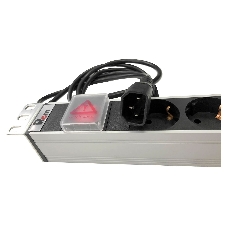 Блок розеток Rem-10 с выкл., 4 Sсhuko, 6 IEC 60320 C13, 10 A, алюм., 19