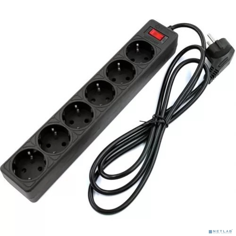 Сетевой фильтр 5bites GARDA SP6B-530 6S, 3x0.75 мм2, 3 м, черный
