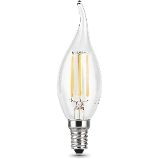 Лампа светодиодная Gauss LED Filament Свеча на ветру E14 7W 580lm 4100К 1/10/50