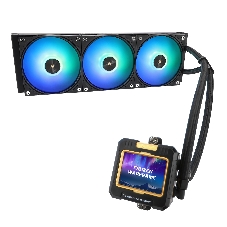 Система жидкостного охлаждения Thermalright Frozen Warframe 360 ARGB Soc-AM5/AM4/1200/1700/1851 черный 4-pin 29.8dB Al LCD Ret (F-WFRAME-360-BL-ARGB)