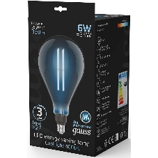 Лампа cветодиодная Gauss Filament PS160 6W 330lm 4000К Е27 gray straight LED