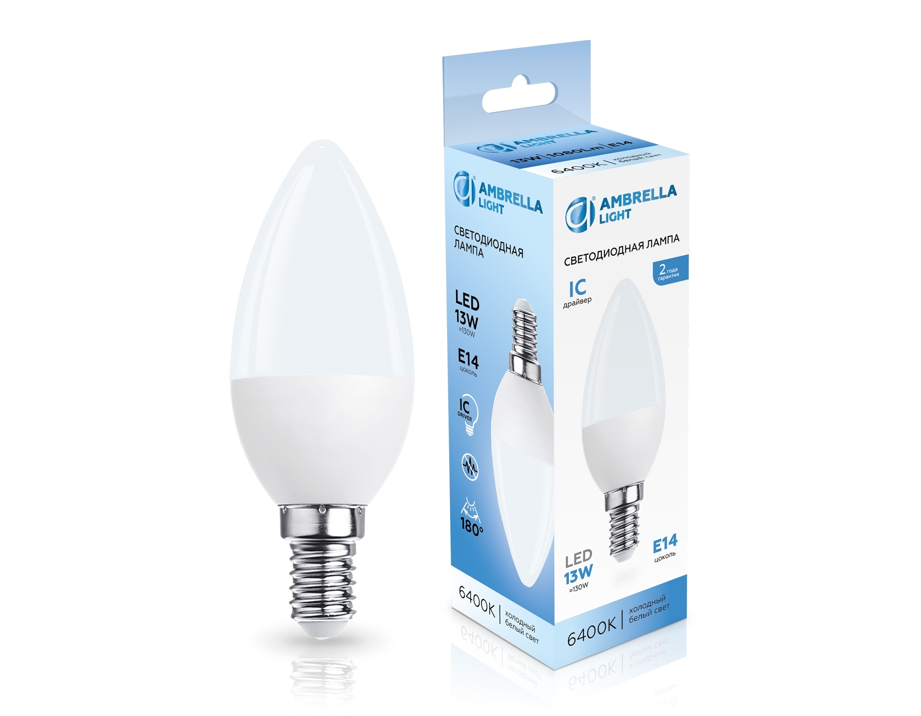 Светодиодная лампа 371316 LED C37 13W IC E14 6400K 175-265V