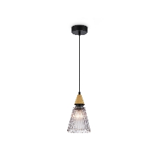 Светильник Ambrella light LH58111 BK/LW/SM черный/светлое дерево/дымчатый E14 max 40W D110*1500