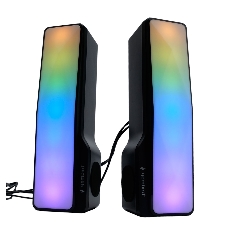 Акустическая система-трансформер 2.0 Gembird SPK-620, 10Вт, пластик, RGB подсветка, черный