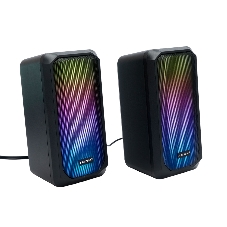 Акустическая система 2.0 Gembird SPK-300, 10Вт, пластик, рег.громкости, RGB подсветка, черный