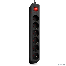 Сетевой фильтр SVEN Optima 5,0 м (6 розеток с защитными шторками) черный, цветная коробка