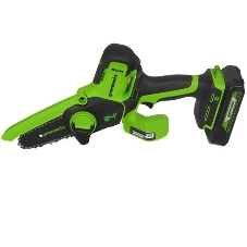 Цепная мини пила GreenWorks G24MCS10K2 аккумуляторная, 24v, 10 см, c АКБ 2АЧ и ЗУ (2008207UA)