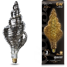 Лампа светодиодная филаментная Gauss Filament Vintage 6Вт цок.: E27 спираль 220B 2400K св. свеч. белый теп. (упак.: 1 шт)