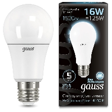 Лампа светодиодная Gauss A60 16Вт цок.: E27 груша 220B 4100K св. свеч. бел. нейт. (упак.: 10 шт)